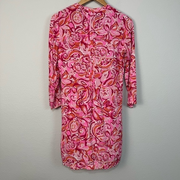 Lilly Pulitzer Sarasota Pintucked Tunic Dress Mini Mango Salsa Size XS Women - Picture 5 of 16